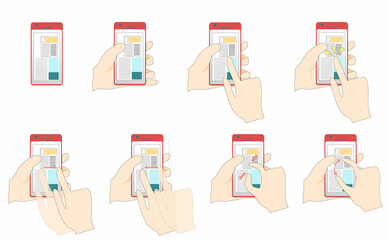 赤いスマホ操作画面あり