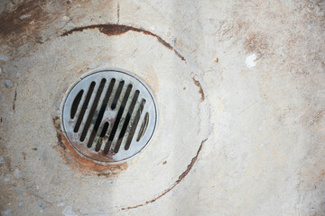Drains in commercial buildings, steel grates