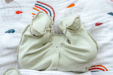 Cute little feet of a newborn baby