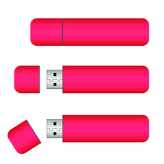 Usb Flash Drive Black Close Realistic Memory Portable Device.Vector illustration isolated on white background.Realistic Detailed 3d Color USB Flash Drive Set Isolated on a White Background. Vector ill