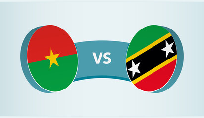 Burkina Faso versus Saint Kitts and Nevis, team sports competition concept.