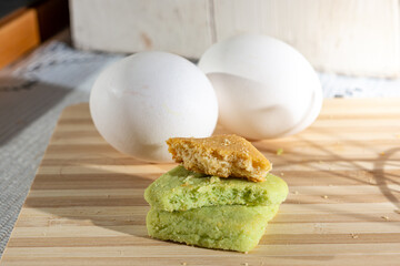 homemade square shaped cookies over table