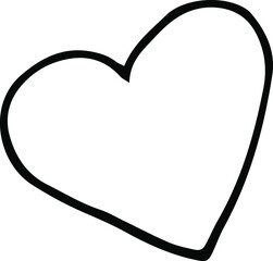 Simple heart, hand-drawn simple heart. Hand-drawn doodles illustration  simple heart.
Line art heart.