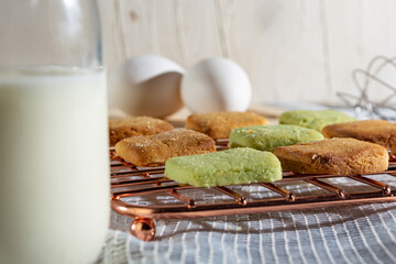 homemade square shaped cookies over table