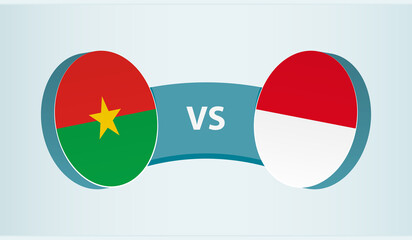 Burkina Faso versus Indonesia, team sports competition concept.