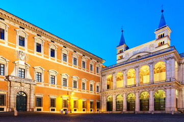 Lateran Palace and the Loggia delle Benedizioni - obrazy, fototapety, plakaty