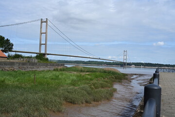 View of Humber Bridge from Barton Haven, Lincolnshire 