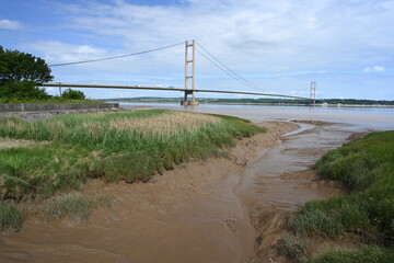 View of Humber Bridge from Barton Haven, Lincolnshire 