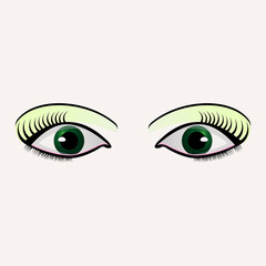 Vector illustrations of realistic eyes