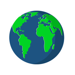 Vector illustration of a globe on white