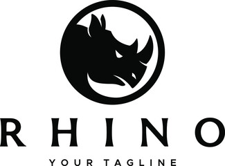 Rhino circle luxury design vector 