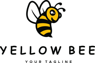 Yellow Bee mascot design vector