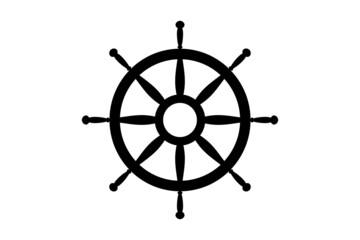 Obraz premium Steering Wheel Captain Boat Ship Yacht Compass Transport logo design inspiration