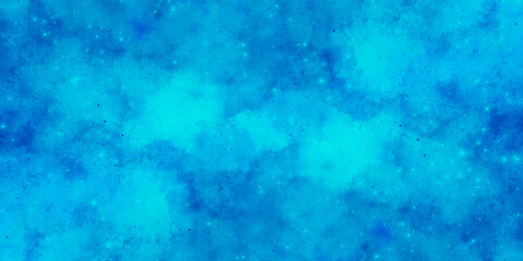 Fototapeta na wymiar blue watercolor and paper texture. beautiful dark gradient hand drawn by brush grunge background. watercolor wash aqua painted texture close up, grungy design. blue nebula sparkle star universe.