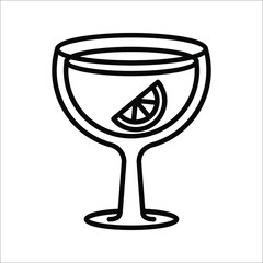 Cocktail icon.Tropical cocktail drink icon. Symbol, logo Vector illustration on white background