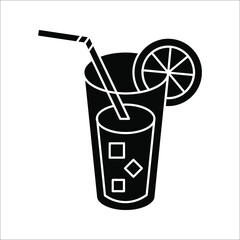 Cocktail icon.Tropical cocktail drink icon. Symbol, logo Vector illustration on white background