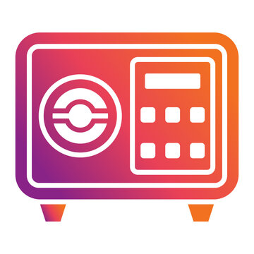 gradient safe box icon clip art preview