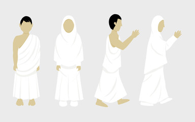 islamic pilgrims character illustration collection