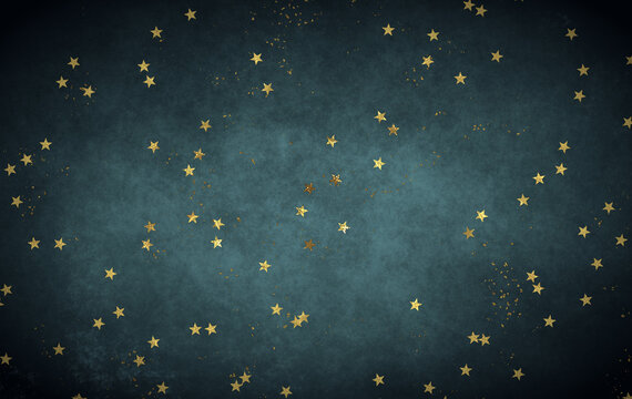 Sfondo azzurro scuro con coriandoli a stella