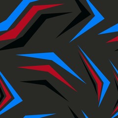 red blue  Abstract seamless geometric chaotic pattern with scuffs, drops, splashes. backdrop for vinyl film and decal. Grunge urban repeating background for textile, sportswear, print							