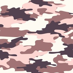 pink military camouflage. vector seamless print. army camouflage for clothing or printing