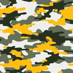 yellow army camouflage. vector print for clothes or print. seamless pattern 