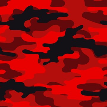 red modern military vector camouflage print, seamless pattern for clothing headband or print. camouflage from pols
