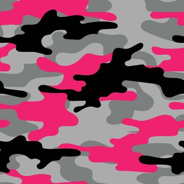 modern pink military vector camouflage print, seamless pattern for clothing headband or print. camouflage from pols