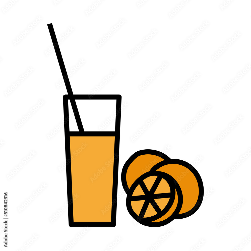 Canvas Prints icon of orange juice glass