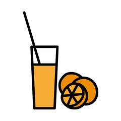 Icon Of Orange Juice Glass