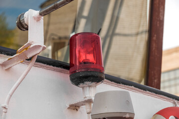 Signal lamp on the ship