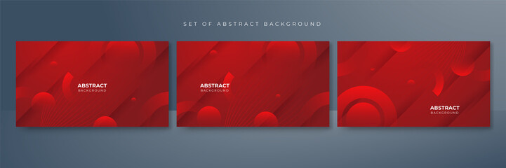 Fototapeta premium red banner geometric shapes abstract modern technology background design. Vector abstract graphic presentation design banner pattern background web template.