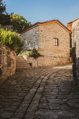 Fototapeta premium Old village located in the parish of Rôge on the municipality of Vale de Cambra, district of Aveiro, lost on the slopes of Serra da Freita. Aldeia de Trebilhadouro