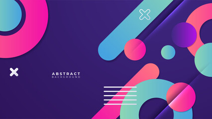Abstract colorful purple pink shapes presentation background. Gradient dynamic lines background. Modern mosaic pattern colorful geometric design background
