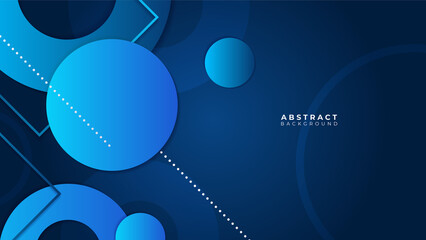 Dark blue banner geometric shapes abstract background geometry shine and layer element vector for presentation design. Suit for business, corporate, institution, party, festive, seminar, and talks.
