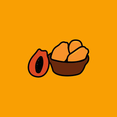 illustration vector graphic of fruit pepaya  good for healthcare or market fruit