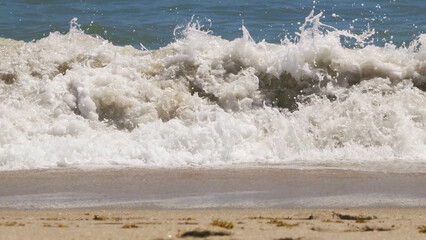 Florida Beach Waves Crashing into Sandy Beach