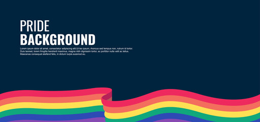 LGBT pride month abstract background. Vector background with rainbow colors. Vector Banner Template for Pride Month in June - obrazy, fototapety, plakaty