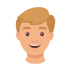 Handsome Man Character with Laughing Face Demonstrating Emotion Vector Illustration
