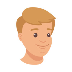 Fototapeta premium Handsome Man Character Smiling Face Demonstrating Emotion Vector Illustration