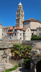 View at excavations and the Cathedral of Saint Domnius in Split, Croatia