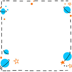 Saturn illustration of an background with a frame