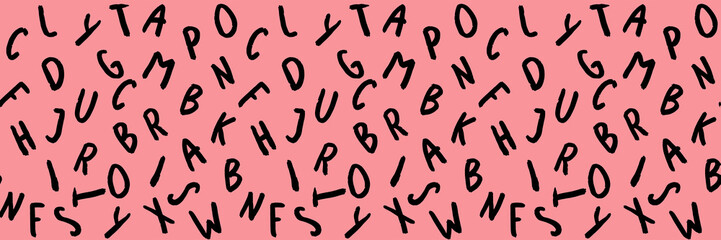 template with the image of keyboard symbols. set of letters. Surface template. pastel purple red background. Banner for insertion into site. Horizontal image