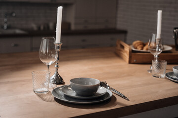 prepared for dinner table