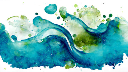abstract watercolor background texture hand painted graphic resource color water drops burst green teal multicolor banner wallpaper scan