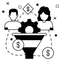 Potential lead generation Concept,  outbound campaigns vector icon design, business corporation symbol, Joint partnerships Sign, Sales and Marketing management stock illustration