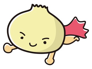 ニンニクのキャラクターのイラスト