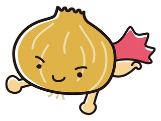 玉ねぎのキャラクターのイラスト