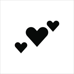 Heart icon set. Outline shape love sign isolated on a background. Vector illustration