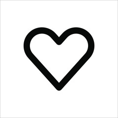 Heart icon set. Outline shape love sign isolated on a background. Vector illustration